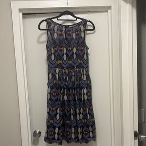 Anthropologie Maeve Lace Blue Multi-Print Sleeveless Midi Dress - Size 4